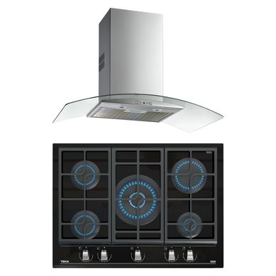 Combo Cocina Empotrable 5 Quemadores GZC-75330 + Campana 90cm NC-980