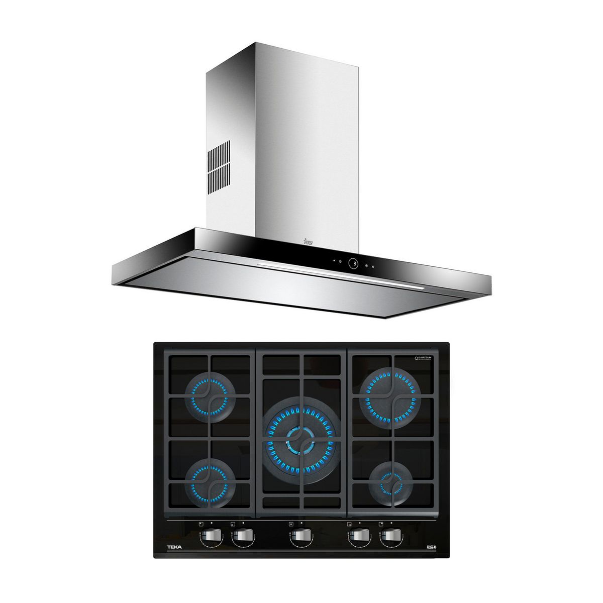 Teka - Combo Campana Decorativa + Cocina Empotrable 05 Hornillas Teka