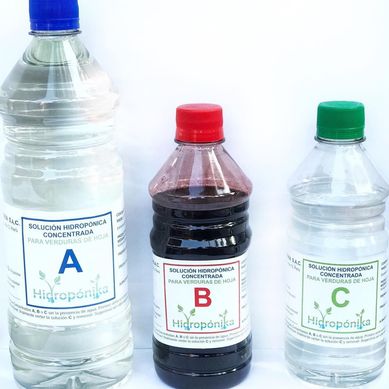 Nutrientes ABC para 200 Lt de Agua para Verduras de Hoja