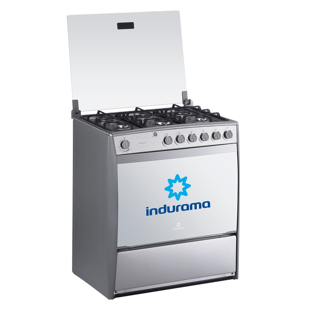 INDURAMA - Cocina Indurama a Gas 6 Hornillas Versalles Quarzo Croma