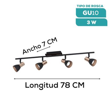 Lmpara Eglo Barnham Gu10-Led 4x3,3w