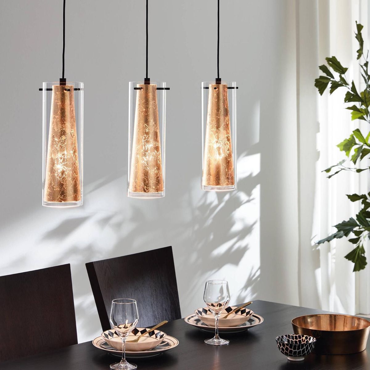 EGLO - Luminaria Colgante Eglo Pinto Gold E27 3x60w L725 B110 H1100