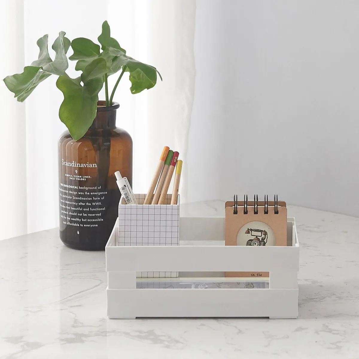 JUST HOME COLLECTION - Canasta Blanca 15.5x22.5x9cm