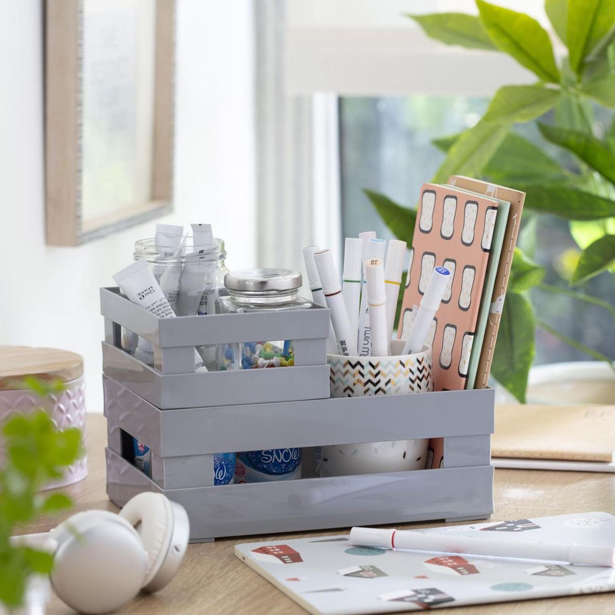 JUST HOME COLLECTION - Canasta Gris 11x15.5x6cm