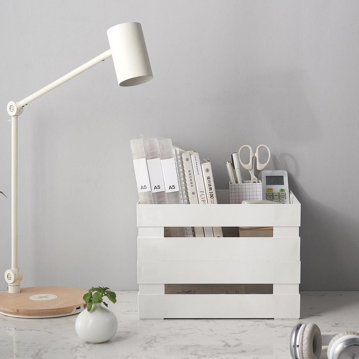 JUST HOME COLLECTION - Canasta Blanca 22.5x30.5x11.5cm