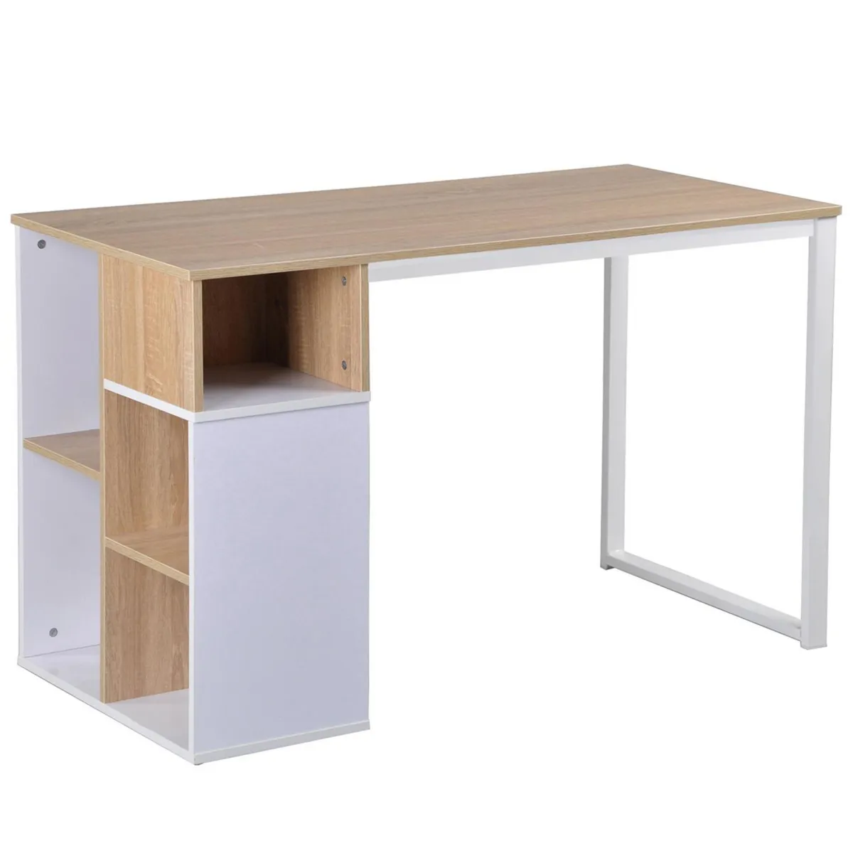 JUST HOME COLLECTION - Escritorio Natural/Blanco Melamina Weeks con Estante