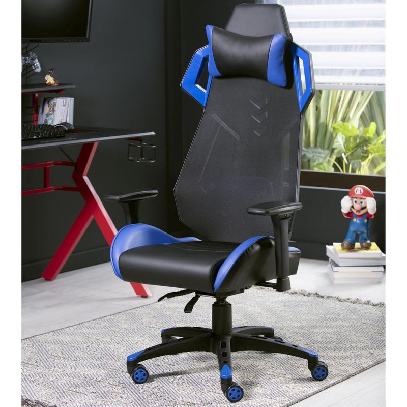 JUST HOME COLLECTION - Silla Gamer ergonómica Negro/Azul