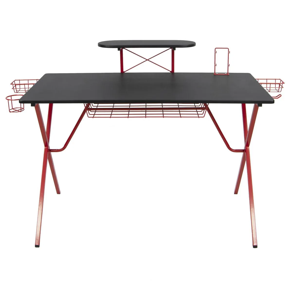 JUST HOME COLLECTION - Escritorio Gaming Negro/Rojo