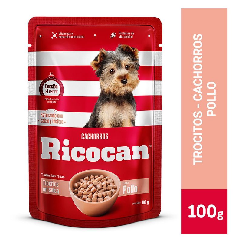 RICOCAN - Ricocan Cachorros Alimento Perros Pouch Trocitos 100gr Pollo