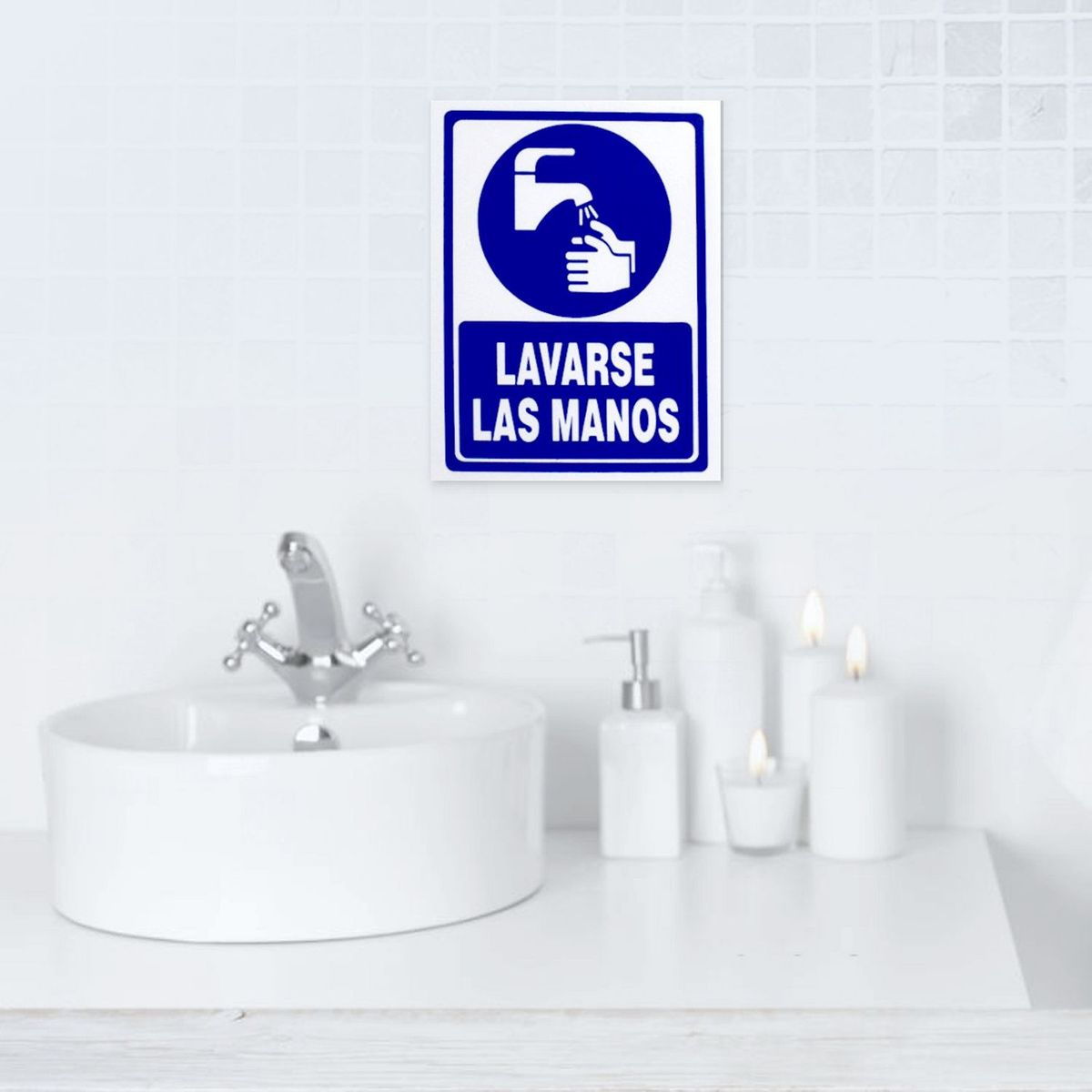 FIXSER - Señal de Lavarse Las Manos 15x20 cm.