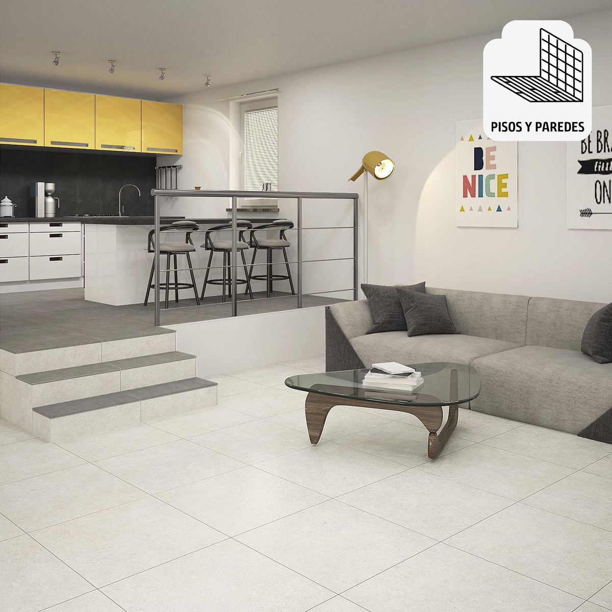 KLIPEN - Porcelanato Planet White Lapato 60x60cm 1.44m2