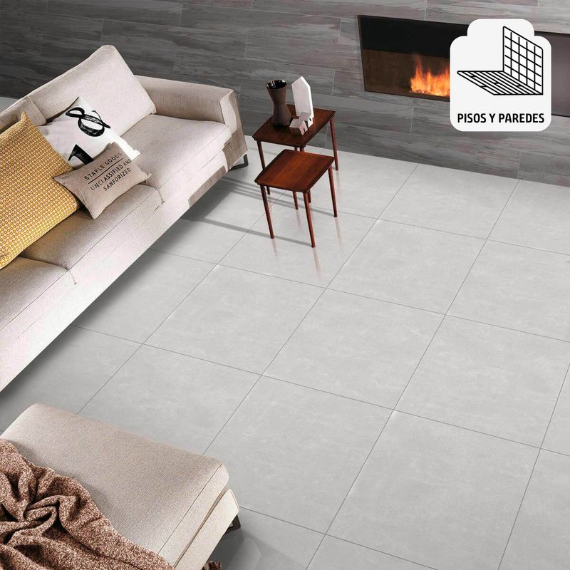 KLIPEN - Porcelanato Zement Blanco Pulido 60x60cm 1.44m2