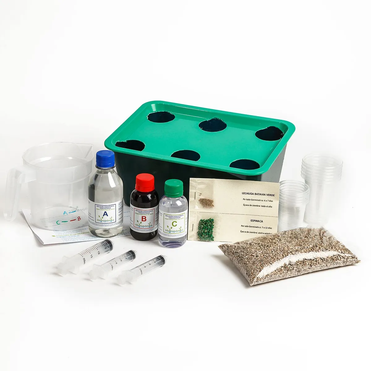 GENERICO - Kit Hidrohuerto Kids Cultivo de 6 Plantas Verduras de Hoja y Especies