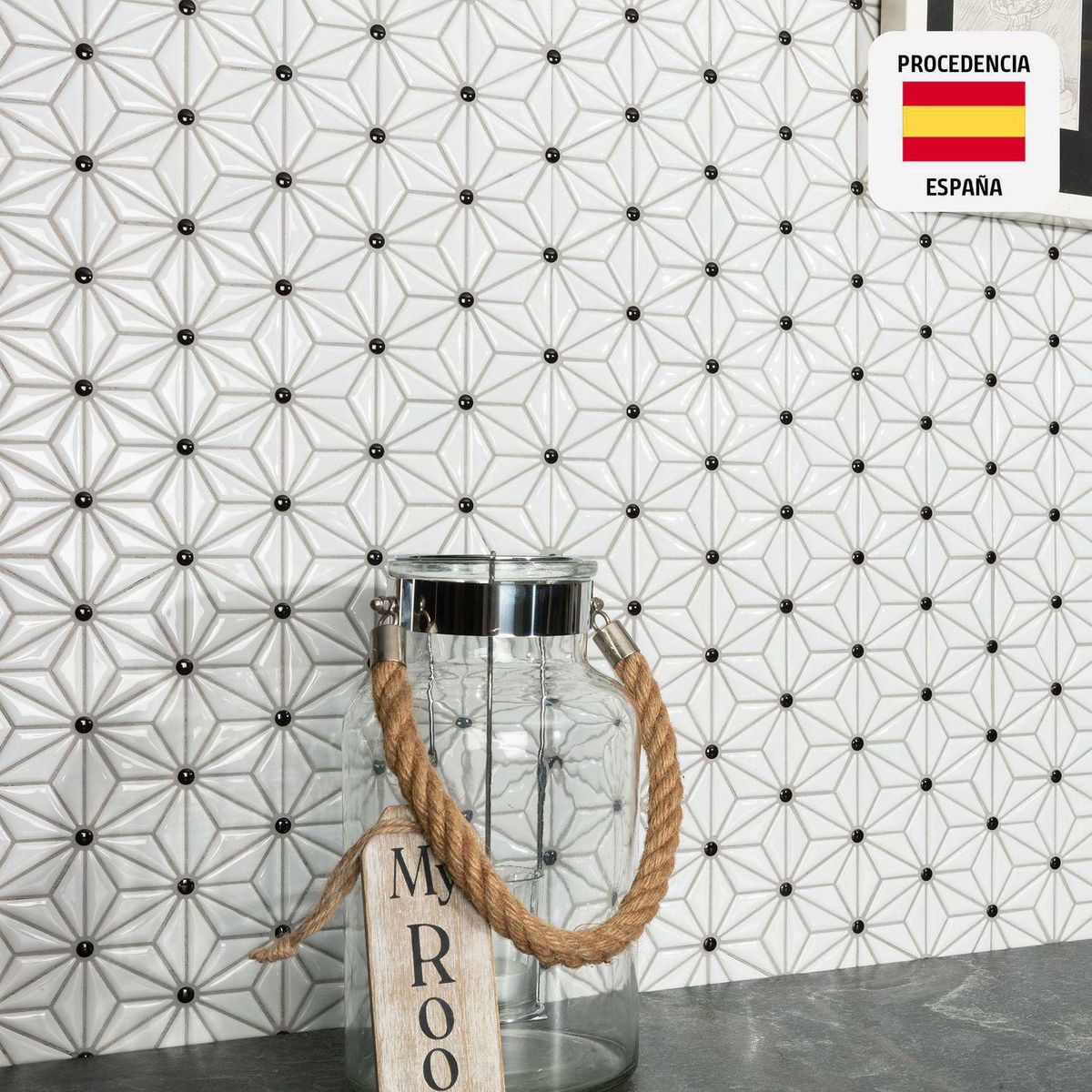 INTERMATEX - Mosaico Esmaltado Tech Tokyo White 29x30cm - Venta por unidad