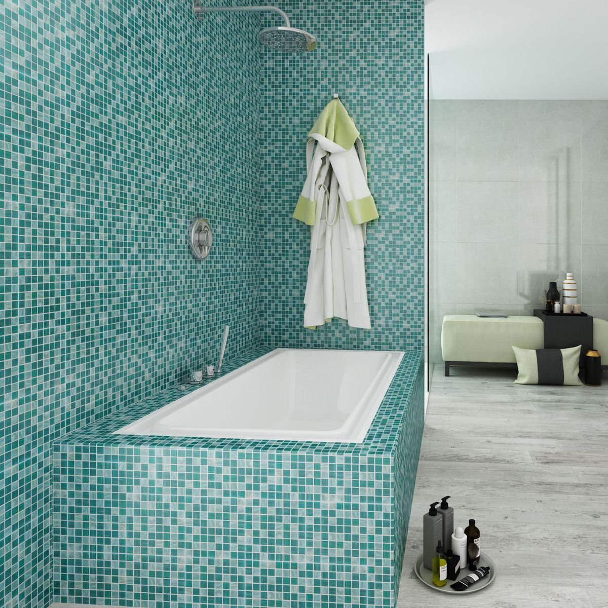 INTERMATEX - Mosaico Multi Teal 32.7x32.7 cm - Venta por unidad