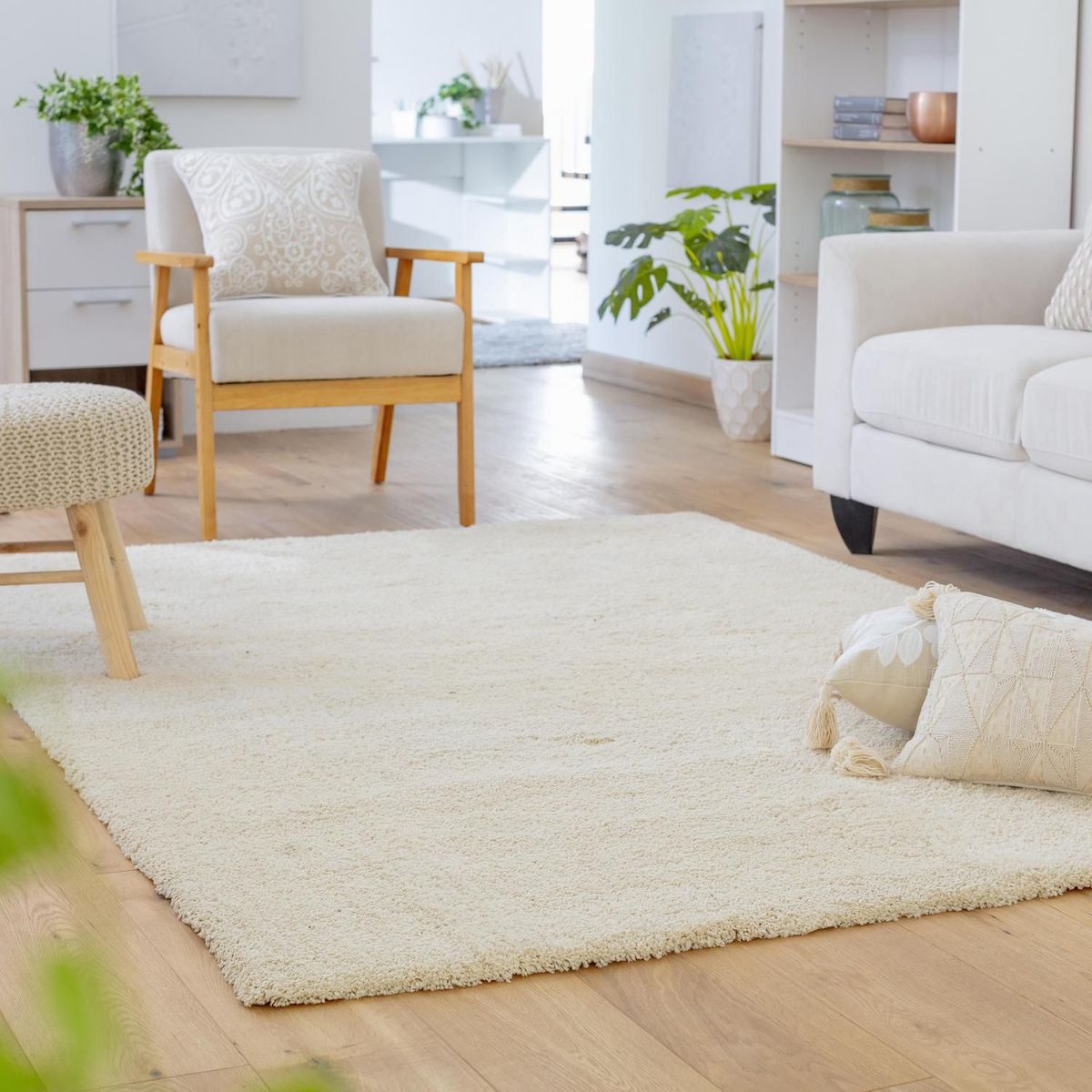 JUST HOME COLLECTION - Alfombra Rectangular Beige Soft Shag 160x230cm
