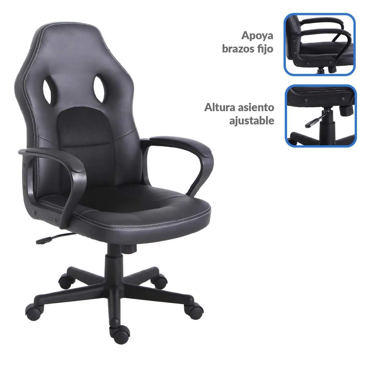 JUST HOME COLLECTION - Silla Gamer Negro