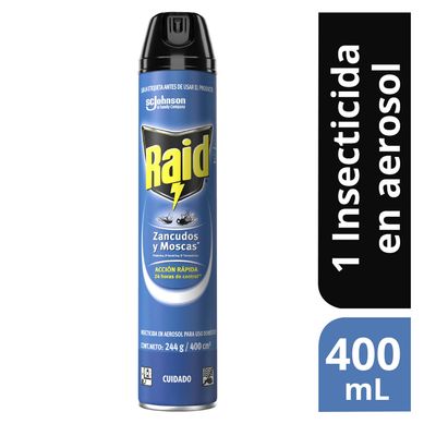 Insecticida Raid Aerosol 400ml Zancudos/Moscas