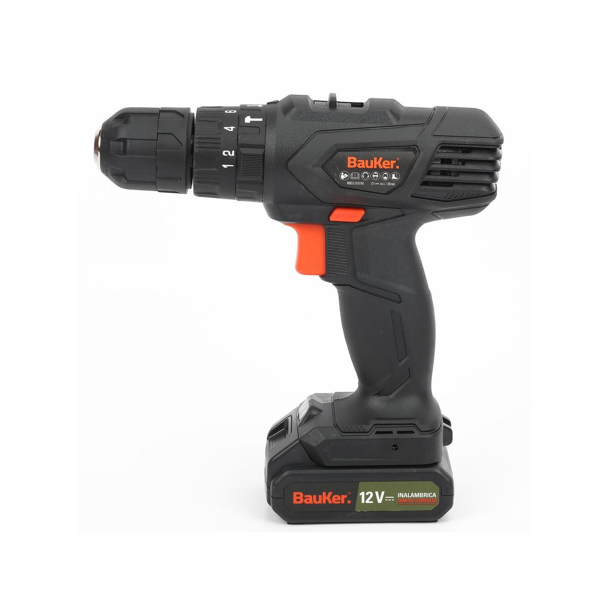 BAUKER - Taladro Percutor Inalámbrico Bauker 10mm 12V + Batería 1,3Ah + Cargador Bauker