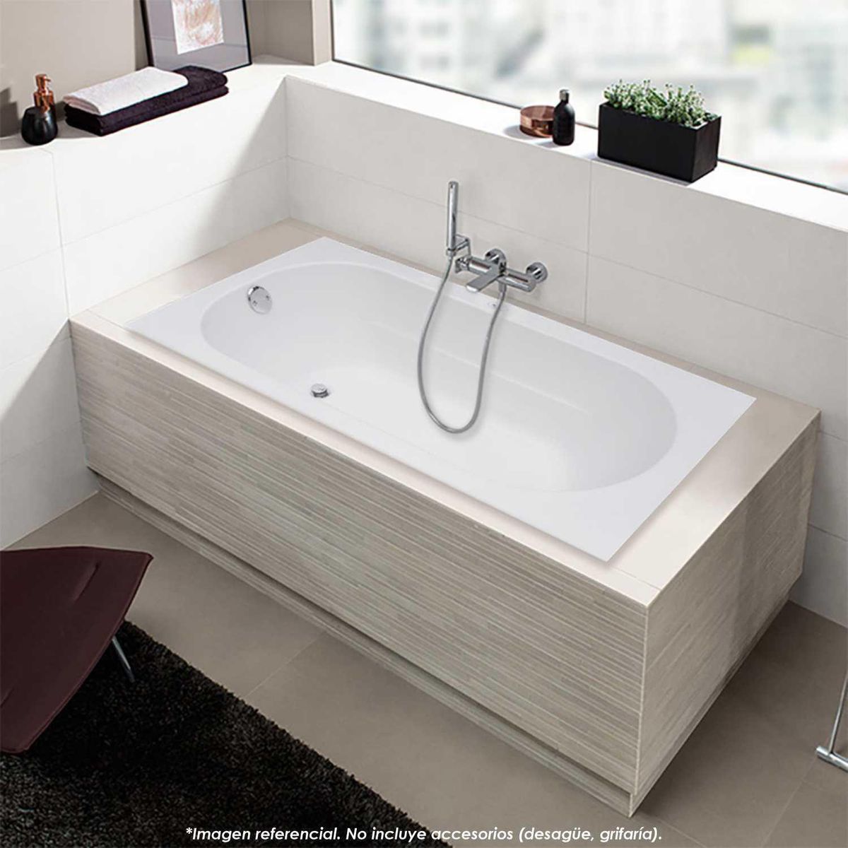 CUBA&SPA - Tina de Baño Rectangular Galaxy 150x75cm Blanca