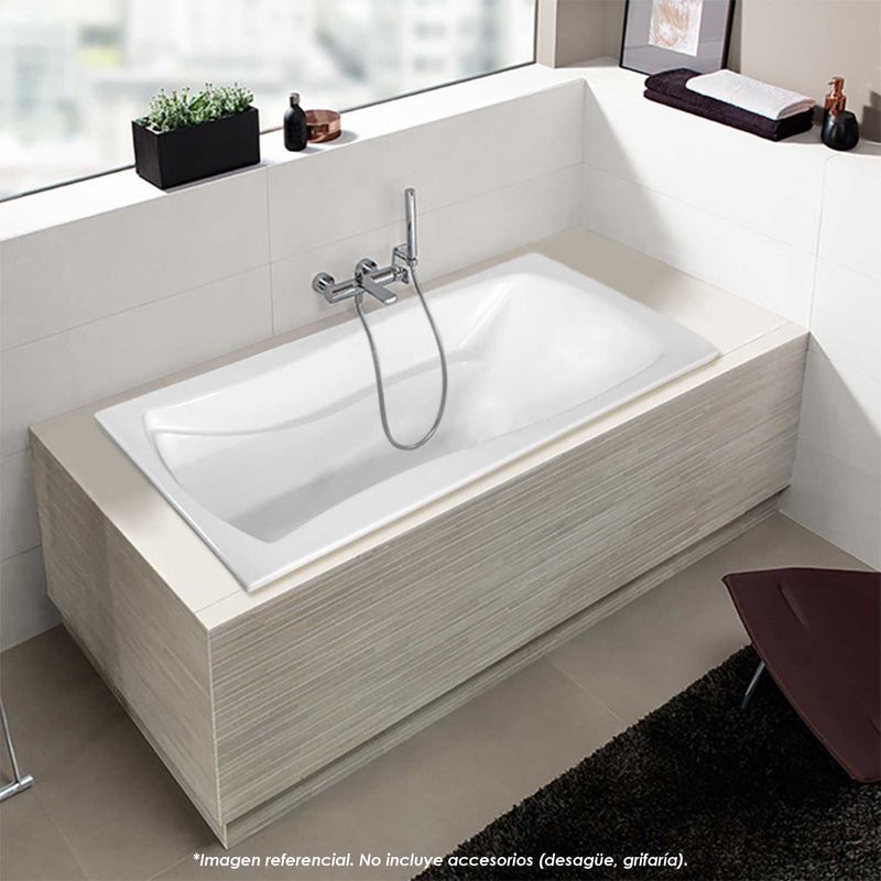  - Tina de Baño Rectangular Akira 166x90cm Blanca