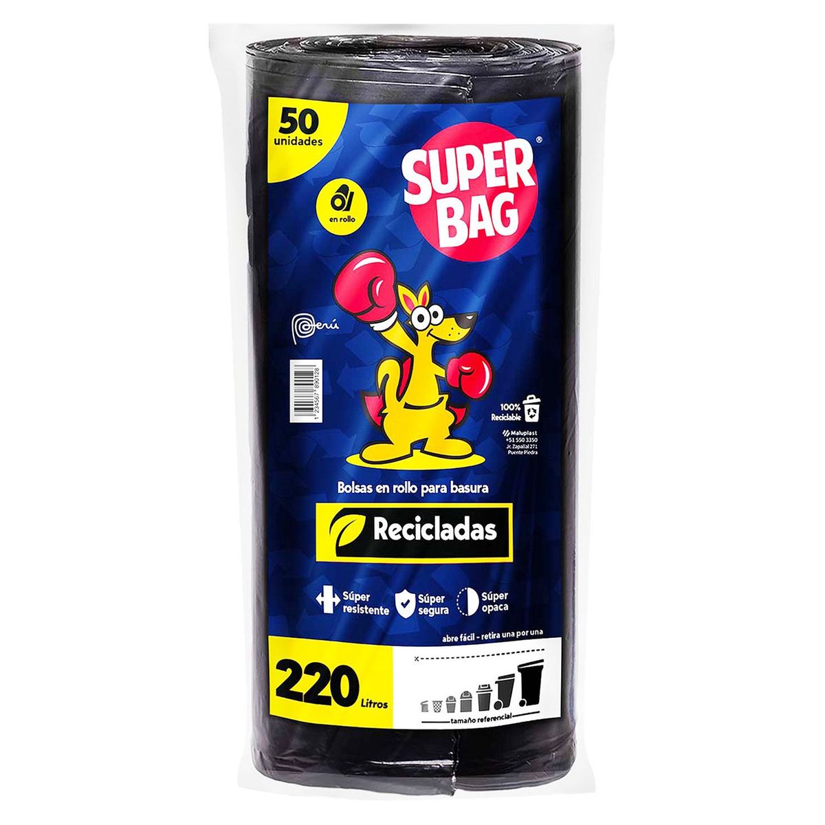 SUPERBAG - Bolsa en Rollo 220 Litros 50und