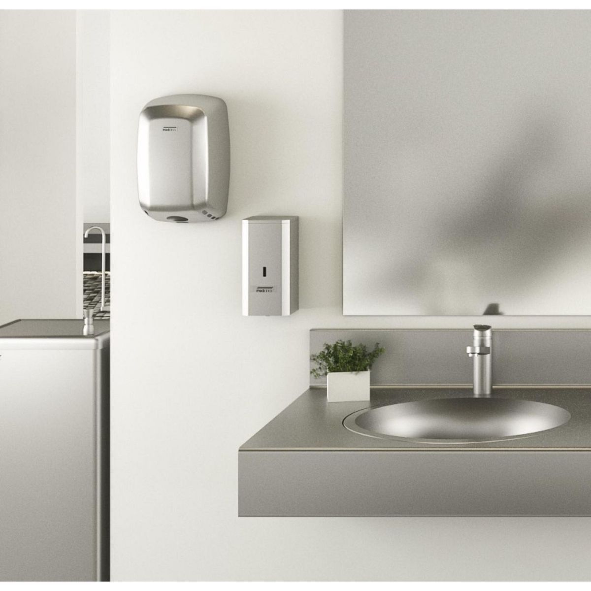 MEDICLINICS - Secamanos Mediclinics 1100W Sensor Automático M09ACS Plateado Satinado