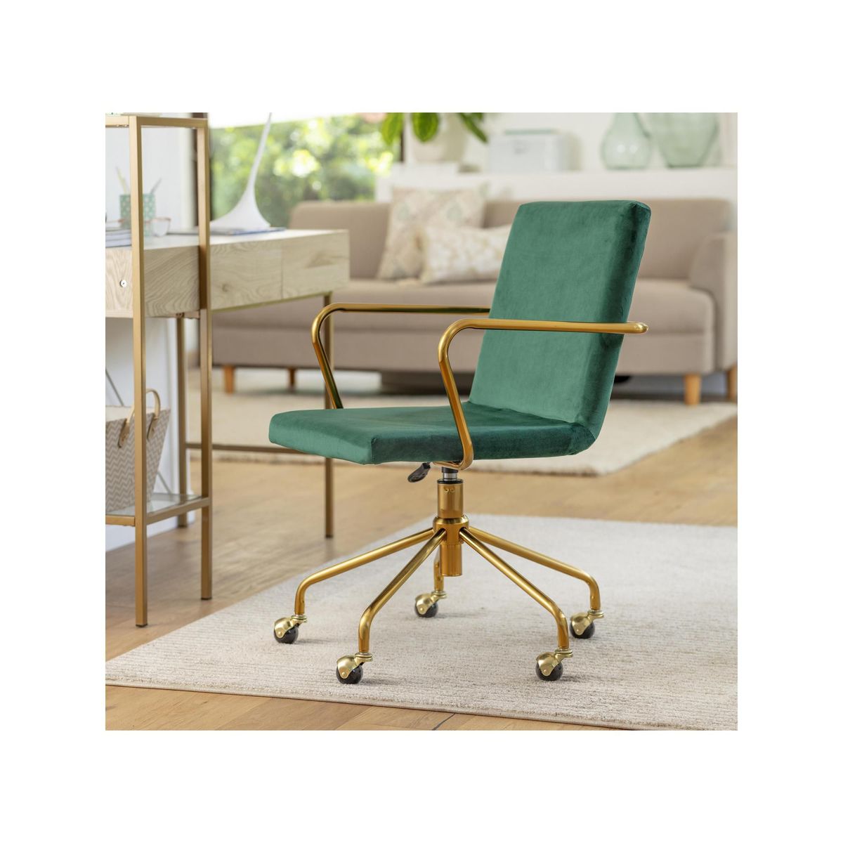 JUST HOME COLLECTION - Silla de Escritorio Velvet Verde