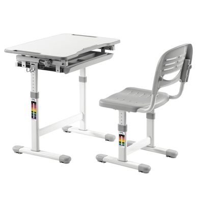 Escritorio con Silla Ajustable Gris