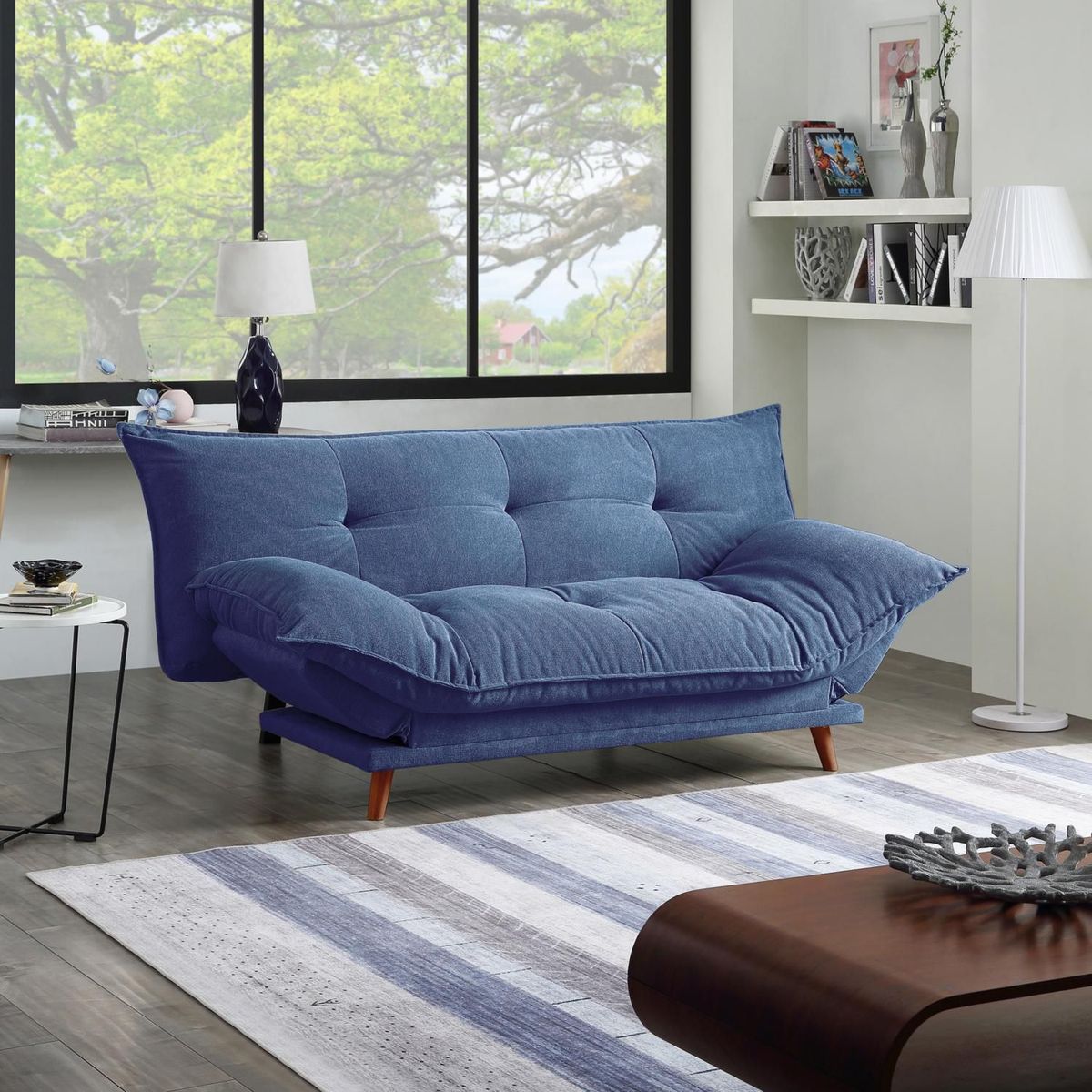 JUST HOME COLLECTION - Futón 3 Cuerpos Pillow Azul