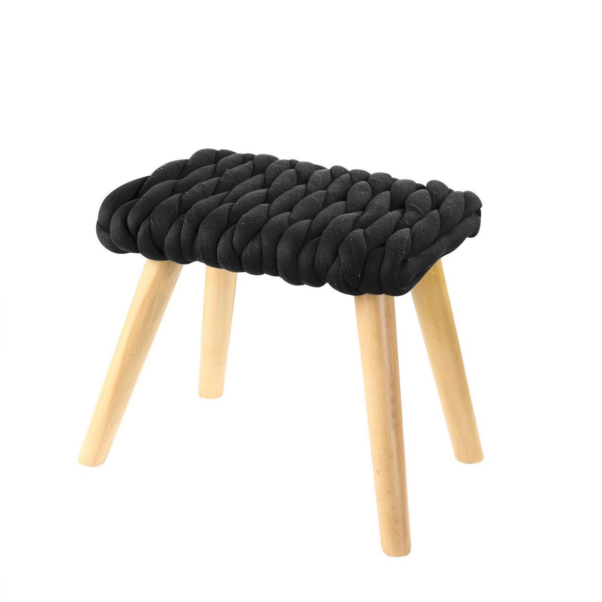 JUST HOME COLLECTION - Banco Braid Negro 37x25x35