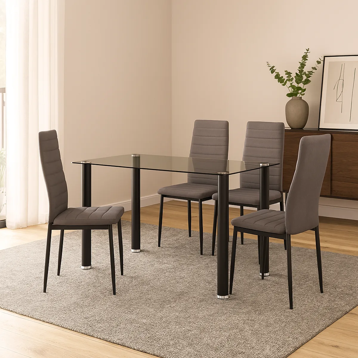 JUST HOME COLLECTION - Juego de Comedor 4 Sillas Shade