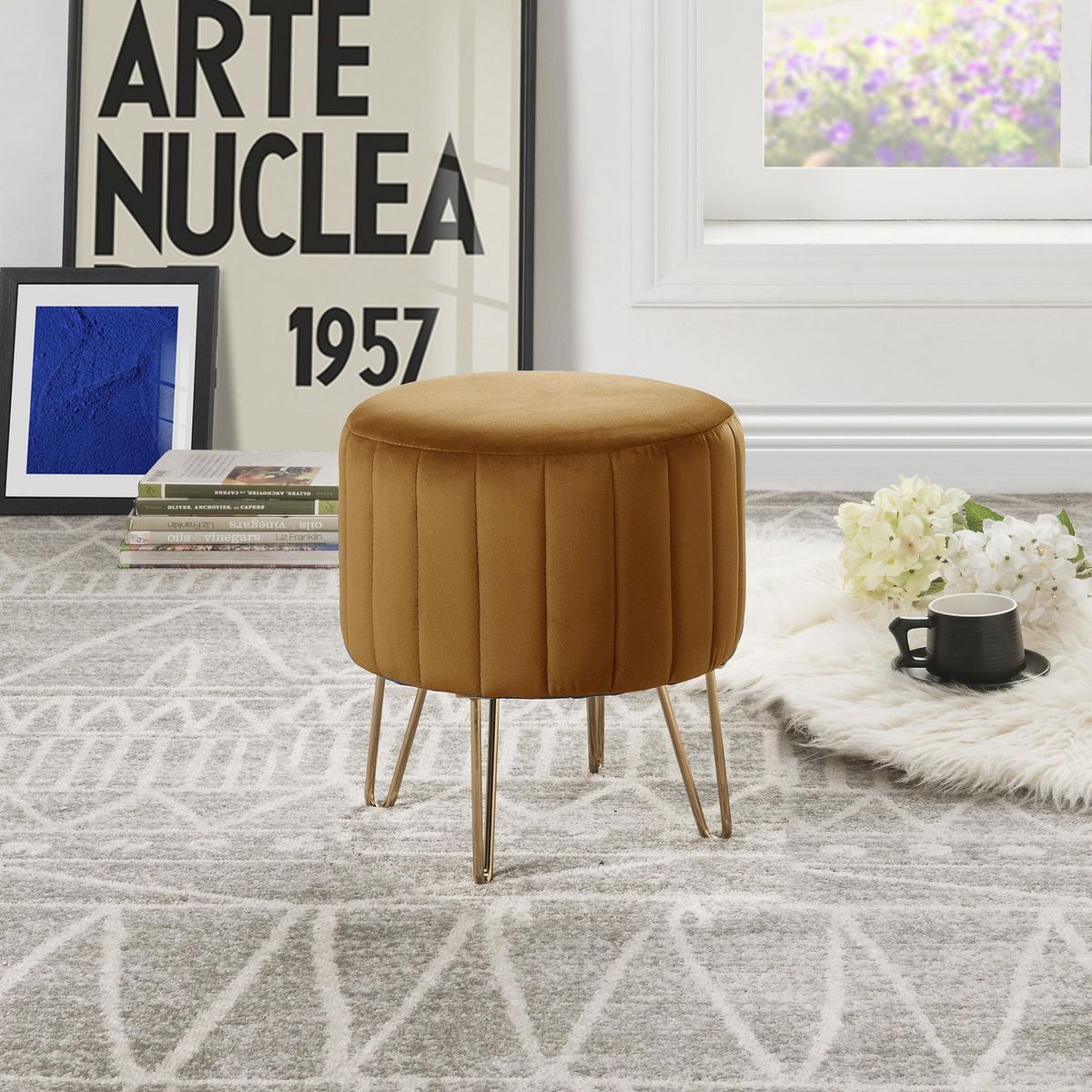 JUST HOME COLLECTION - Ottoman Kheops Mostaza