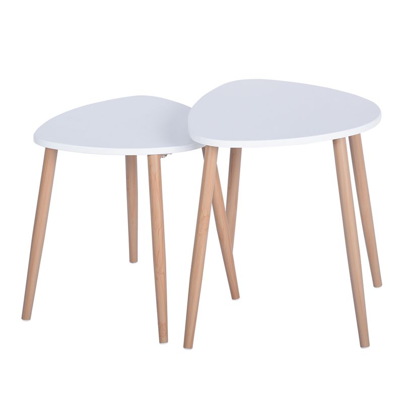 JUST HOME COLLECTION - Set 2 Mesas Auxiliares Blanco