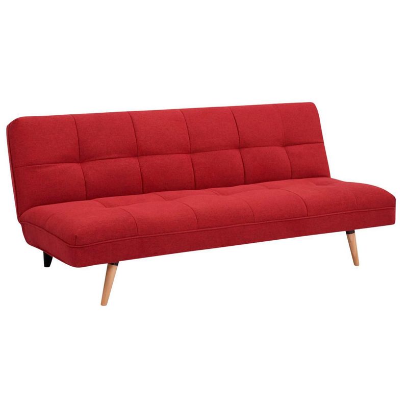 JUST HOME COLLECTION - Sofá Cama Futón 3 Cuerpos Pula Rojo