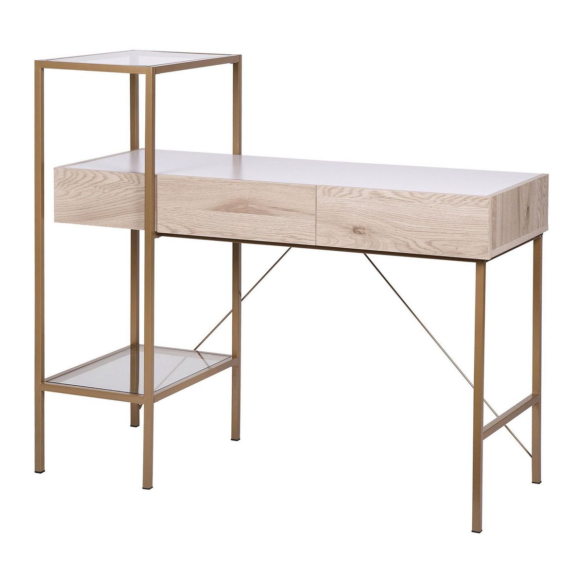 JUST HOME COLLECTION - Escritorio Blanco Melamina Adana con Estante