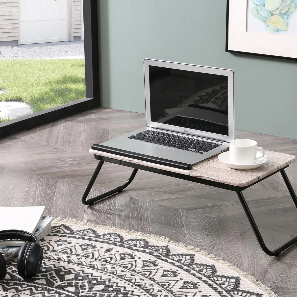 JUST HOME COLLECTION - Mesa para laptop Natural/Negro