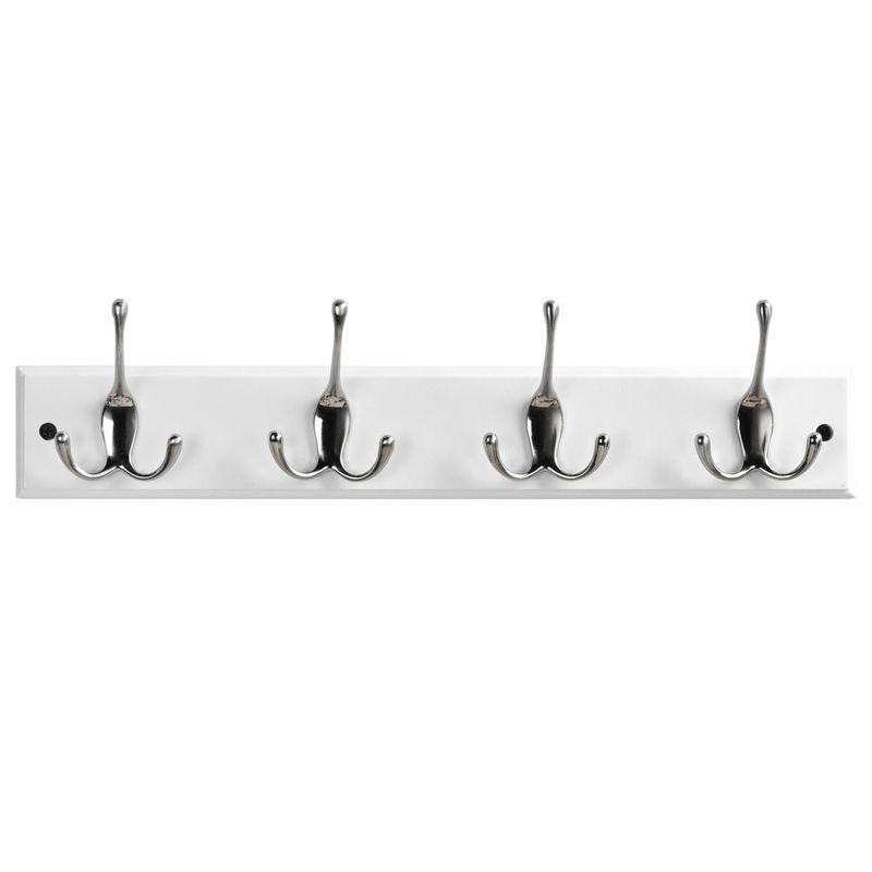 JUST HOME COLLECTION - Perchero de Pared 4 Ganchos Triple Blanco