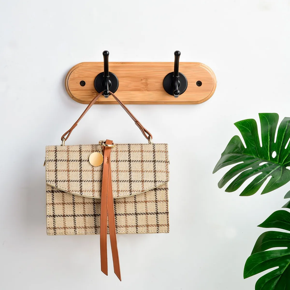 JUST HOME COLLECTION - Perchero de Pared 2 Ganchos Bambú