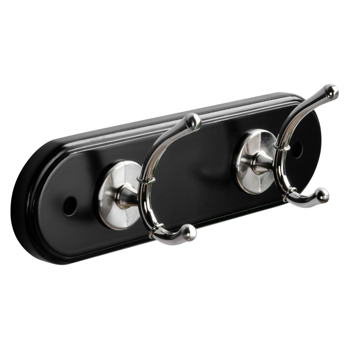 JUST HOME COLLECTION - Perchero de Pared 2 Ganchos Negro