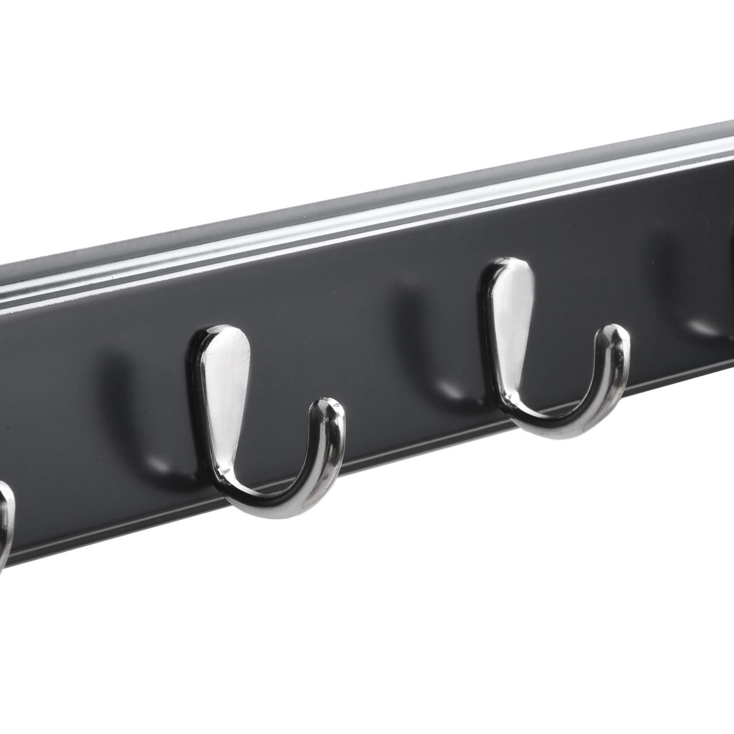 Perchero De Pared 5 Ganchos Dobles Negro P/toallas Y Otros | Cuotas Sin