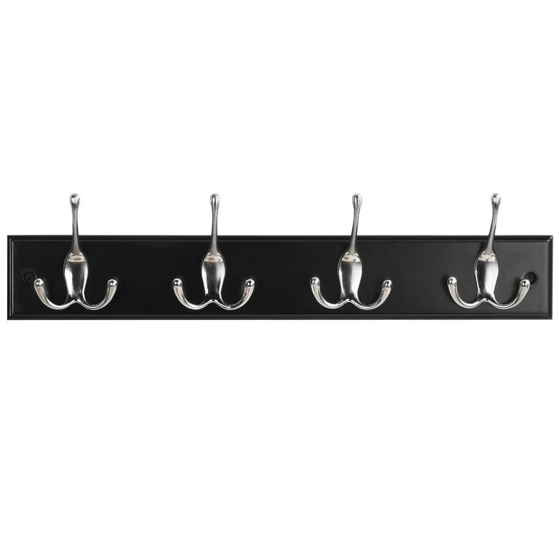 JUST HOME COLLECTION - Perchero de Pared 4 Ganchos Negro