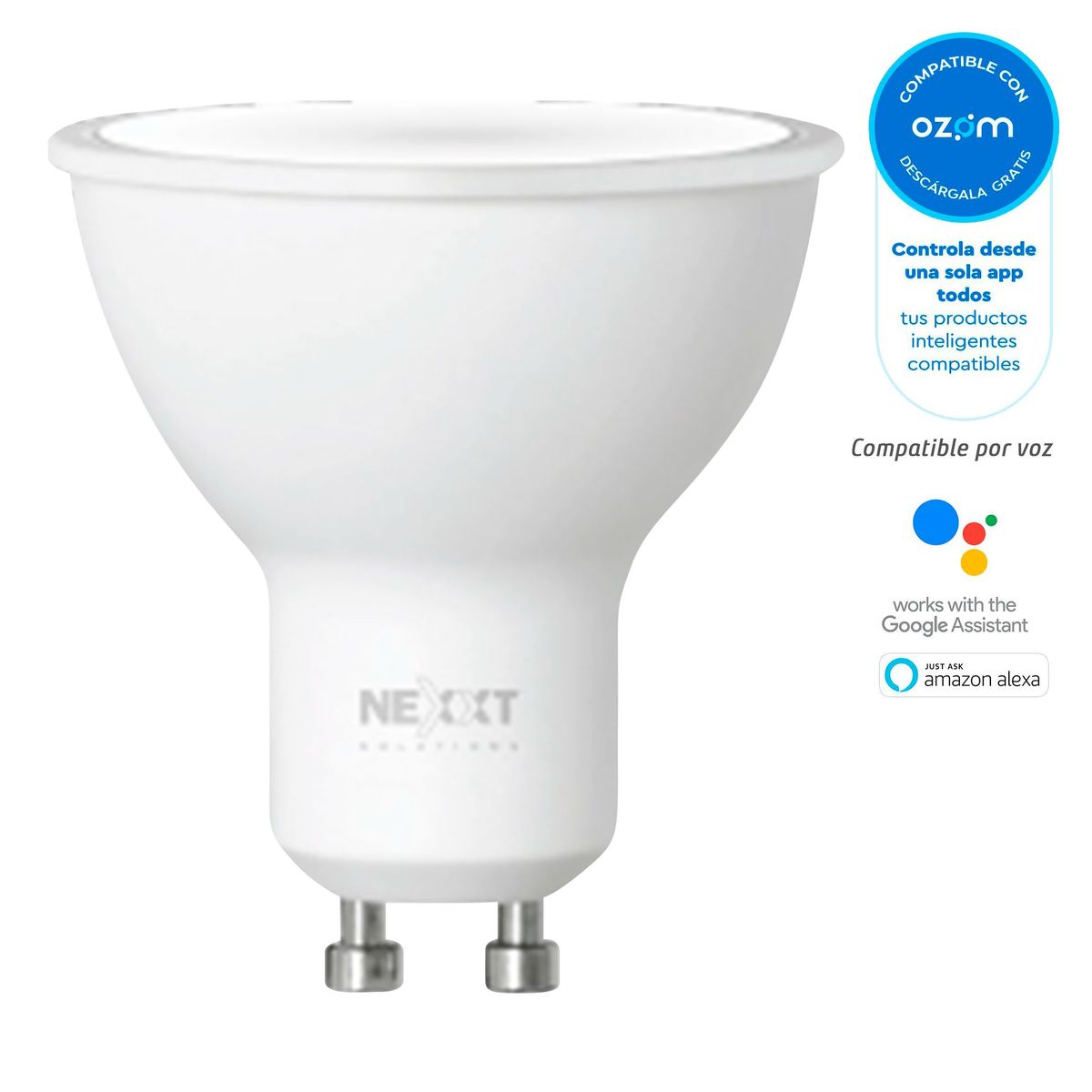 NEXXT SOLUTIONS - Bombilla Inteligente Wi-Fi Led Blanco Regulable
