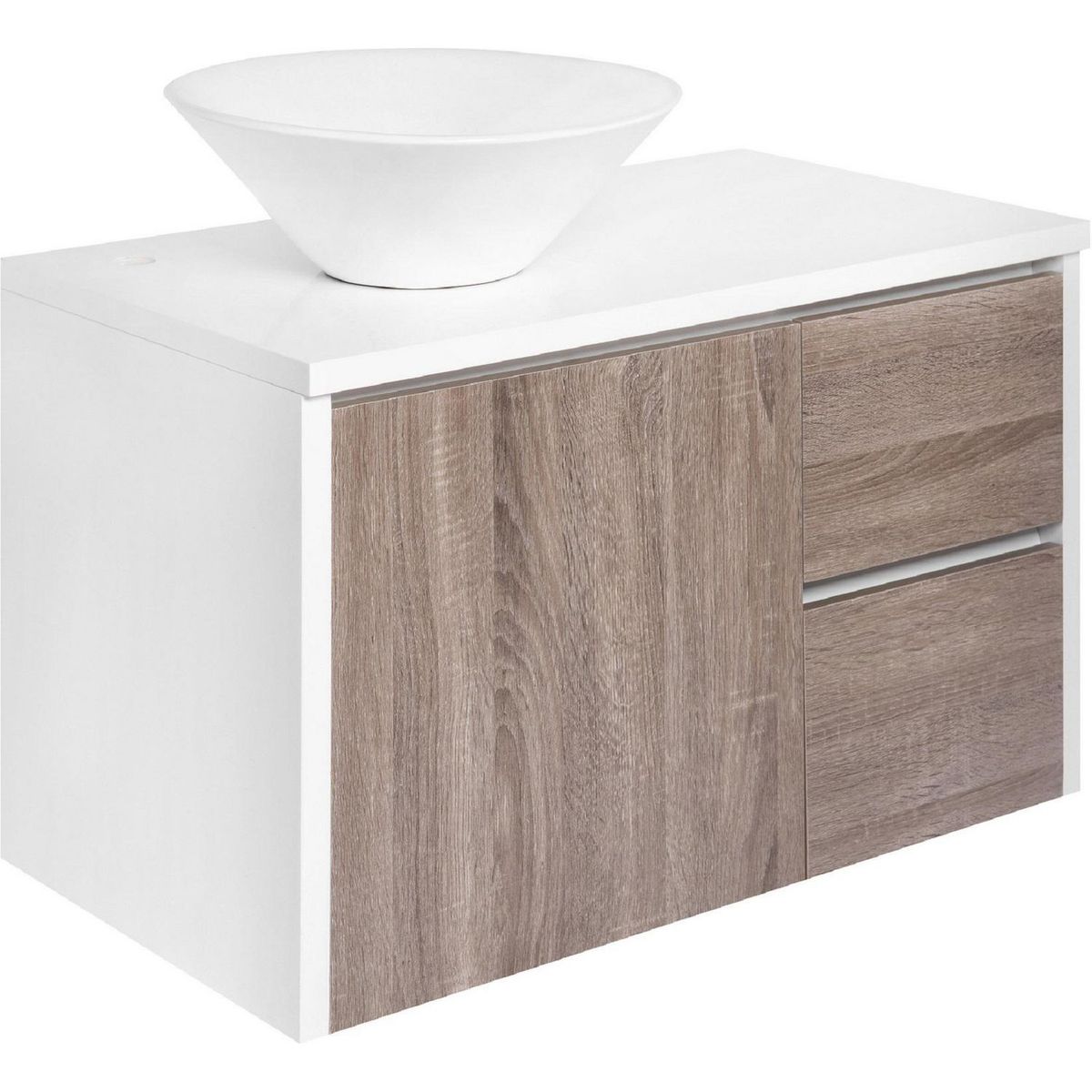 SENSI DACQUA - Mueble de Baño Vanitorio Lagoa Blanco/Wengue 80x46x50cm