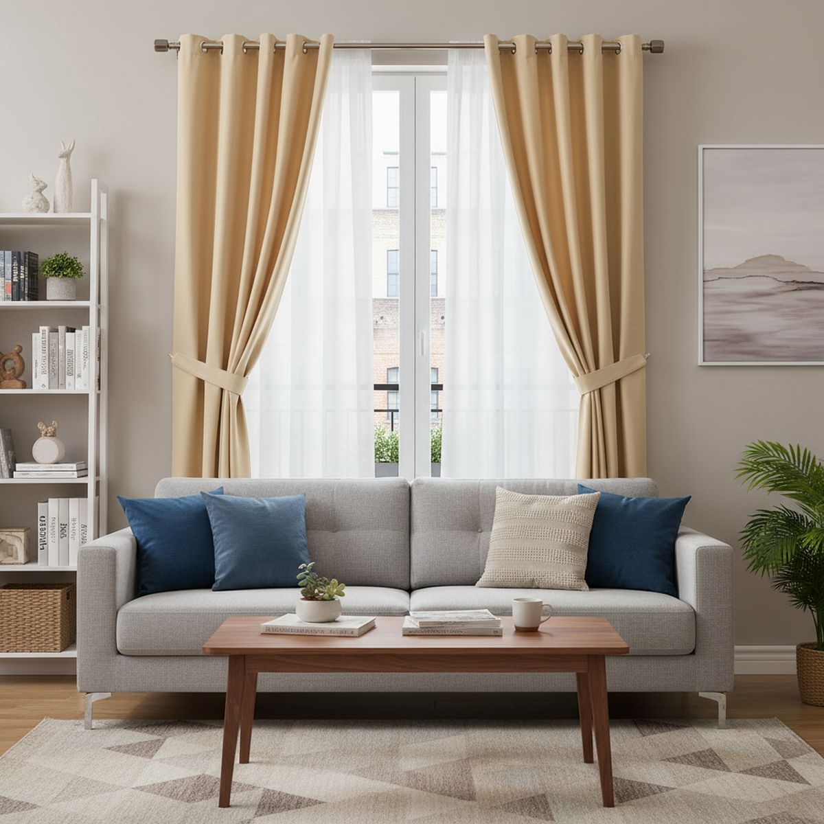 JUST HOME COLLECTION - Cortina de Tela Camil 140x220cm Ocre