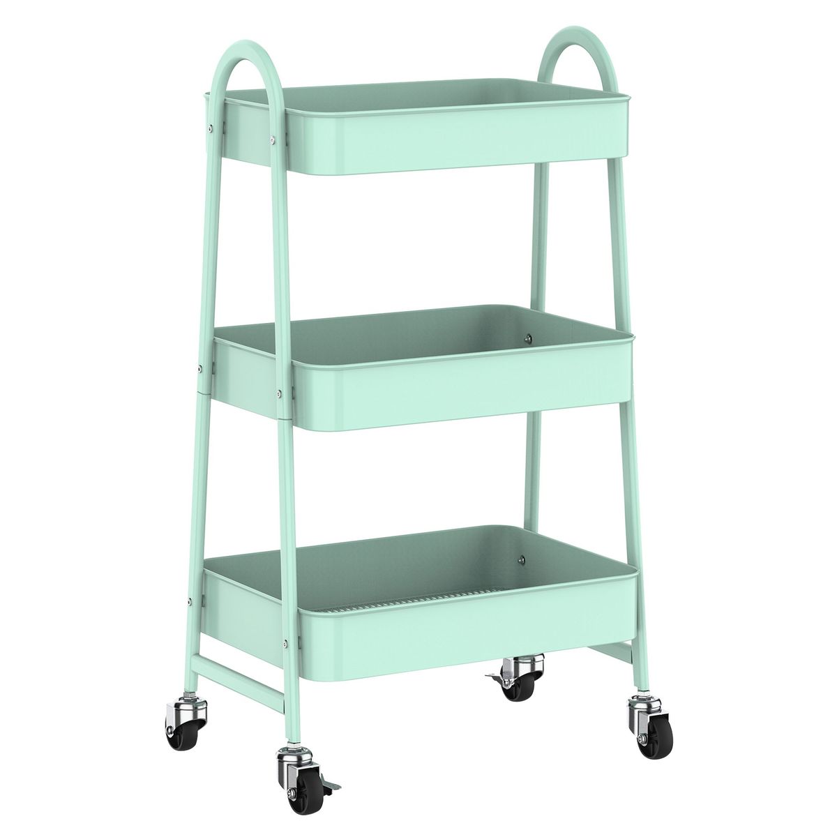 JUST HOME COLLECTION - Carro Organizador con Rueda 3 Niveles Menta