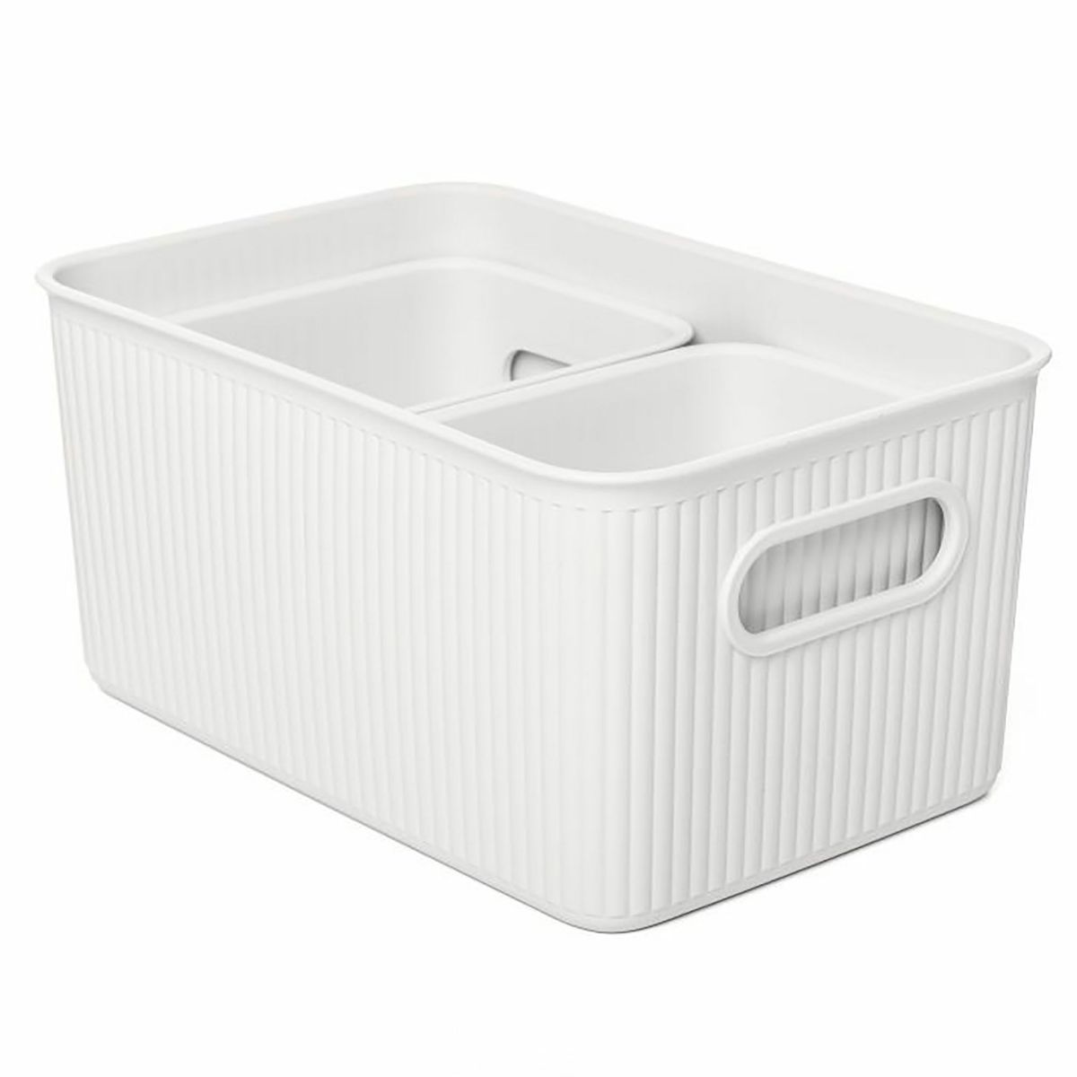 JUST HOME COLLECTION - Set 3 Canastas de Plástico Blanco