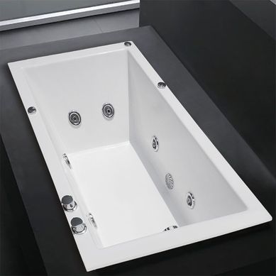 Tina Hidromasaje Rectangular Minimalista 150x80cm Blanca