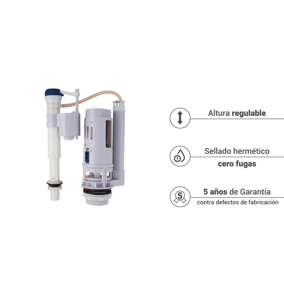 VAINSA - Válvula de Descarga para Inodoro Two Piece Pulsador Doble