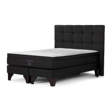 Cama Europea Tempo Rosen King + Colchn + Respaldo Issey Grafito